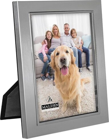 Malden International Designs 9054-57 Uptown Matte Silver with Silver Fashion Metal Frame, 5x7, Silver in Saudi Arabia