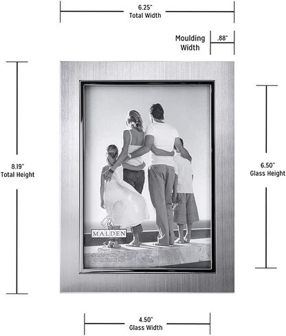 Malden International Designs 9054-57 Uptown Matte Silver with Silver Fashion Metal Frame, 5x7, Silver in Saudi Arabia