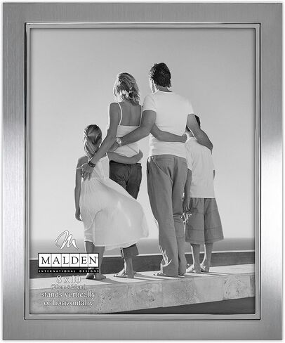 Malden International Designs 9054-57 Uptown Matte Silver with Silver Fashion Metal Frame, 5x7, Silver in Saudi Arabia