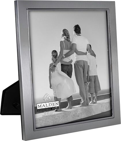 Malden International Designs 9054-57 Uptown Matte Silver with Silver Fashion Metal Frame, 5x7, Silver in Saudi Arabia