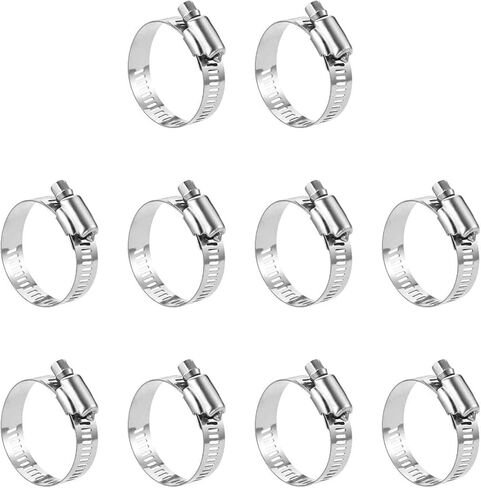 L-A Hose Clamp,304 Stainless Steel Adjustable 18-32mm Size Range Worm Gear Hose Clamp, Fuel Line Clamp for Plumbing, Automotive and Mechanical Application (18-32mm 10 Pcs) in Saudi Arabia