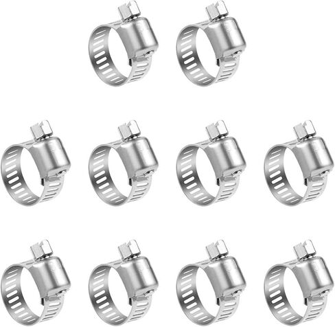 L-A Hose Clamp,304 Stainless Steel Adjustable 18-32mm Size Range Worm Gear Hose Clamp, Fuel Line Clamp for Plumbing, Automotive and Mechanical Application (18-32mm 10 Pcs) in Saudi Arabia