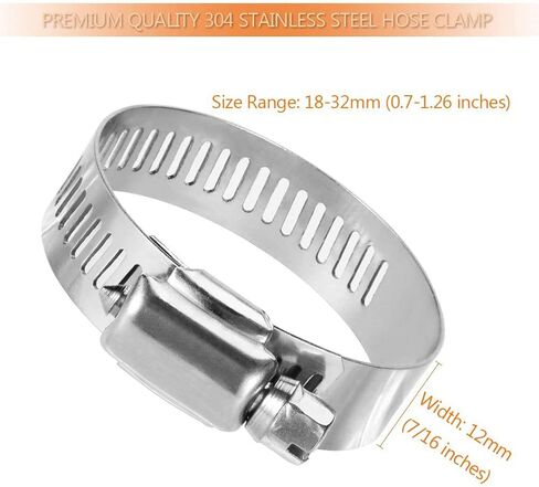 L-A Hose Clamp,304 Stainless Steel Adjustable 18-32mm Size Range Worm Gear Hose Clamp, Fuel Line Clamp for Plumbing, Automotive and Mechanical Application (18-32mm 10 Pcs) in Saudi Arabia