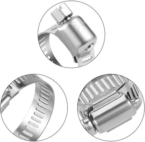 L-A Hose Clamp,304 Stainless Steel Adjustable 18-32mm Size Range Worm Gear Hose Clamp, Fuel Line Clamp for Plumbing, Automotive and Mechanical Application (18-32mm 10 Pcs) in Saudi Arabia
