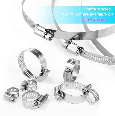 L-A Hose Clamp,304 Stainless Steel Adjustable 18-32mm Size Range Worm Gear Hose Clamp, Fuel Line Clamp for Plumbing, Automotive and Mechanical Application (18-32mm 10 Pcs) in Saudi Arabia