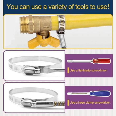 L-A Hose Clamp,304 Stainless Steel Adjustable 18-32mm Size Range Worm Gear Hose Clamp, Fuel Line Clamp for Plumbing, Automotive and Mechanical Application (18-32mm 10 Pcs) in Saudi Arabia