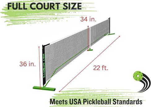 Portable Pickleball Net Regulation Size 22 FT Pickle Ball Net for Driveway | Carry Pickleball Bag Nets and Accessories | Outdoor Pickleball Training Aids and Practice w/Easy Instructions in Saudi Arabia