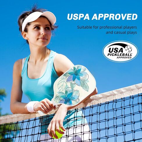 Pickleball Paddles ‎Wliesty, USAPA Approved Pickleball Set of 2,Lightweight Fiberglass Rackets with 4 Pickleballs and Portable Bag for Teens Women Men Beginners Pros Players-Ocean in Saudi Arabia