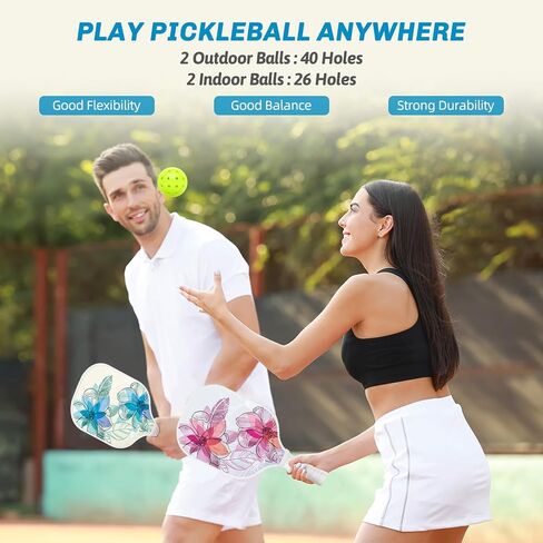 Pickleball Paddles ‎Wliesty, USAPA Approved Pickleball Set of 2,Lightweight Fiberglass Rackets with 4 Pickleballs and Portable Bag for Teens Women Men Beginners Pros Players-Ocean in Saudi Arabia