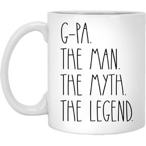 G-Pa The Man The Myth The Legend Coffee Mug - G-Pa Rae Dunn Style - Rae Dunn Inspired - Best G-Pa Coffee Mug - Father's Day Mug For G-Pa 11oz, 1CLFKH2WDP-11oz, White