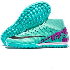 Boys Soccer Shoes Indoor Futsal Turf Youth Soccer Cleats Kids TF High-Top Football Boots for Athletic Training