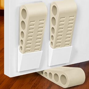 3 Pack Door Stops for Bottom of Door, Rubber Door Stopper Wedge with Holder, Door Holder to Keep Door Open, Doorstop Wall Protector for Home & Office & School, Grey