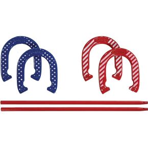 Franklin Sports Horseshoes Set - Metal Horseshoe Game Set for Adults + Kids - Official Weight Steel Horseshoes - Beach + Lawn Horseshoes - American Series