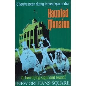 Homiebuds Prints Haunted Mansion Disneyland Poster (11X17) Vintage New Orleans Square Disney Ride Reproduction Wall Art Print