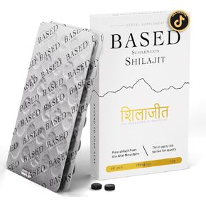 Based Shilajit | Pure Shilajit Tablets with Max Potency, Energy & Immune Support for Men and Women | Rich in Fulvic Acid and 85+ Trace Minerals, 60 tablets