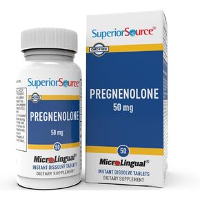 Superior Source Pregnenolone 50 mg, Quick Dissolve MicroLingual Tablets, 50 Count, Supports Memory, The Immune System and Hormone Balance, Non-GMO