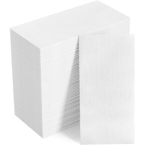 [Pack of 480] FOCUSLINE Disposable Bathroom Napkins, Linen-Feel Paper Guest Towels, Soft and Absorbent Paper Hand Towels Party Napkins for Bathroom, Kitchen, Dinner, or Event, White, 12" x 17"