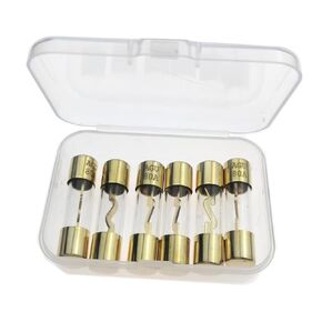 60A,60A AGU, AGU Fuse 60A, 60 amp AGU Fuse, 60A AGU Fuse, 60A Gold-Plated AGU Fuse, 60A AGU Fuses, Gold Glass Inline Suitable for Automotive/Marine Audio Speakers/car Stereo Systems (6 Pack)