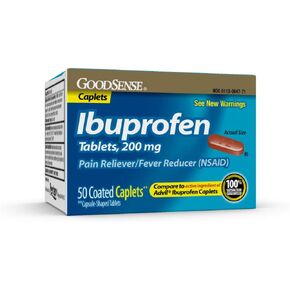 GoodSense Ibuprofen Pain Reliever/Fever Reducer Caplets, 200 mg, 50-Count