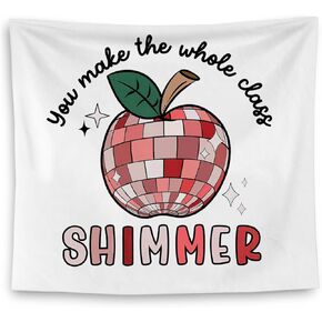 QGFM Teacher Tapestry, Teacher Appreciation Decor for Classroom, Teacher Wall Decor, Teacher Room Decor, Teacher Office Decor, You Make the Whole Class Shimmer Tapestry Wall Hanging, 50x60 Inches
