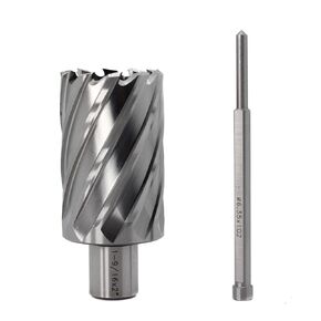 OSCARBIDE Annular Cutter 1-9/16 inch Cutting Diameter,2 inch Depth of Cut,3/4 inch Weldon Shank,2 Flat Mag Drill Bit with Pilot Pin for Magnetic Drill Press,1 Piece