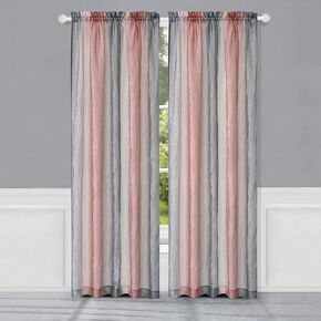 Ombre Panel Light Filtering Semi-Sheer Window Curtain - 84 Inch Length, 50 Inch Width - Blush- Light Filtering Soft Polyester Drapes for Bedroom Living & Dining Room by Achim Home Decor