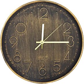 Wall Clock 12 inch Wall Clock Retro Silent Wall Clock Modern Non drip Battery Power Suitable for Home, Office, School, Kitchen, Bedroom, Living Room (Retro Copper)