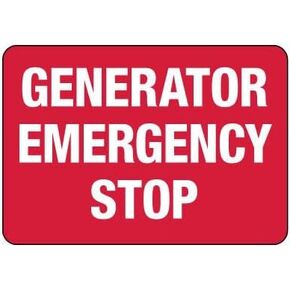 Generator Emergency Stop Sign Safety & Compliance Signs/OSHA & ANSI Compliant Safety Signs/Machine Warning Signs Metal Sign Tin Sign 12x16 Inch