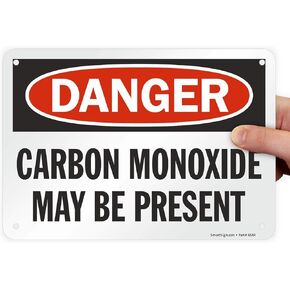 SmartSign "Danger - Carbon Monoxide May Be Present" Sign | 7" x 10" Plastic