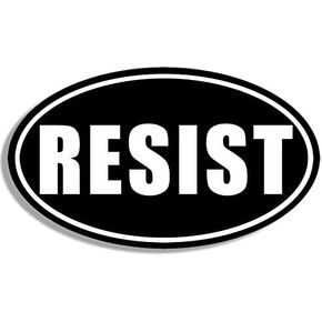 Oval Resist Sticker (Stop No Sheep Anti Government Vinyl for Cars, Laptop, Back Windows, and Tumblers (3 x 5 inch)