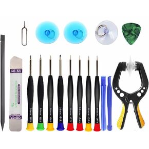 Upgraded 18 PCS Phone Screen Repair Kit, Suction Cup Pliers Opening Repair Kit, Repair Precision Screwdriver Set Compatible with iPhone, iPad, Cellphone and Other Smooth Surface LCD Screen Opener