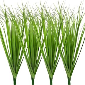 6 Bunches Artificial Plants Onion Grass with Plush Tail Autumn Faux Shrubs Plant Flowers Fake Wheat Grass for House Home Indoor Outdoor Office Room Gardening Indoor Décor(Orange)