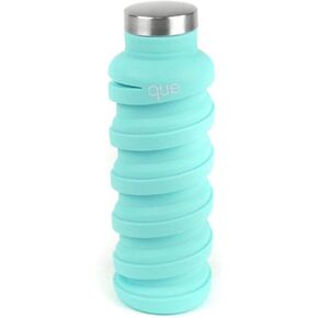 que Bottle | Designed for Travel and Outdoor. Collapsible Water Bottle - Food-Grade Silicone/BPA Free/Lightweight/Eco-Friendly - 20oz (Misty Mint)
