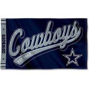 Dallas Cowboys Script Logo Premium Flag