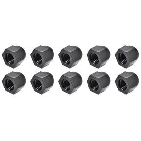 Acorn Cap Nuts(M8x1.25mm) 10Pcs, Nylon Acorn Dome Cap Head Hex Nuts - for Industrial Mechanical Equipment, Black