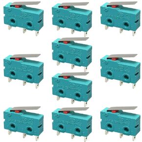 10PCS KW4-3Z-3 Micro Switch KW4 Limit Switch 3pin 5A 125V Hinge Lever DC N/O N/C Switches for Mill CNC