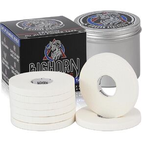 Bighorn Athletics Pro Series Jiu-Jitsu Finger Tape, 8-Rolls with Tin Holder, Enhanced Extra Strength, Residue-Free (0.3-Inch, Black)