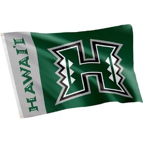 Desert Cactus University of Hawaii Flag Rainbow Warriors UH Flag Banners 100% Polyester Indoor Outdoor 3x5 feet Flags (Team Name)