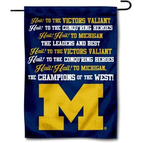 Michigan Team University Wolverines Fight Song Garden Flag