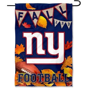 New York Giants Fall Leaves Decorative Football Garden Flag Double Sided Banner