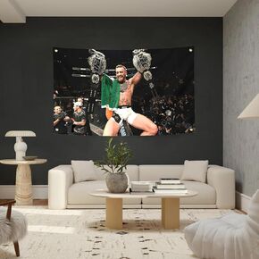 Conor McGregor Boxing Flag Banner, Men's Cave Wall Tapestry Poster 3x5ft Flag Outdoor Decor, Suitable For College Dorm Room Decor, Parties, Shooting Background Festivals, Etc.