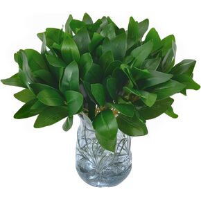 6PCS Artificial Greenery Stems Fake Shrubs Plants Faux Eucalyptus Leaves Branches for Home Wedding Courtyard Party Kitchen Office Window Box Indoor Farmhouse Table Centerpiece Decor