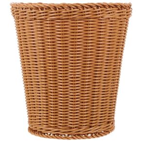 Ciieeo Rattan Waste Basket, Woven Waste Basket Wicker Trash Can Boho Woven Trash Can Small Storage Basket Garbage Container for Bathrooms Bedroom Kitchen
