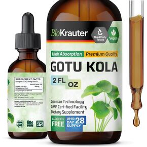 Gotu Kola Tincture - Organic Centella Asiatica Extract - Promotes Focus - Alcohol and Sugar Free Gotu Kola Extract - Vegan Drops 4 Fl.Oz.