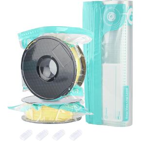 3D Printer Filament Storage Bag Vacuum Kit, 10pcs Thicken Filament Vacuum Bags with 1*Hand Pump/4*Clips, 11.8x13.4in Filament Bags for Keeping Filament Dry for 1kg Spools
