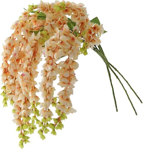 Dailisen 3 Strands 40'' Silk Purple Wisteria Artificial Flowers, Fake Wisteria Floral Hanging Plant Garland, for Home Decor, Party, Floor Vase, Balcony, Wedding Arrangement Decoration (Purple) in Saudi Arabia