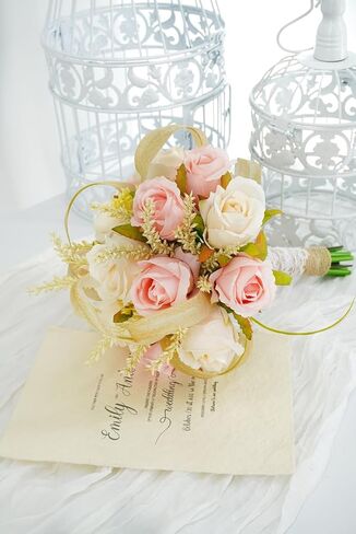 باقات وصيفة العروس لحفلات الزفاف زهور زرقاء مغبرة اصطناعية باقات الأوكالبتوس 1 حزمة مسبقة الصنع صغيرة من الزهور المركزية لحفلات الزفاف وحفلات الذكرى السنوية وديكور طاولة الطعام in Kuwait