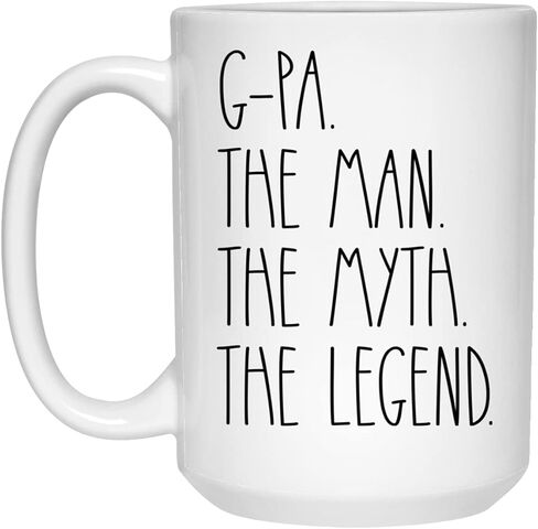G-Pa The Man The Myth The Legend Coffee Mug - G-Pa Rae Dunn Style - Rae Dunn Inspired - Best G-Pa Coffee Mug - Father's Day Mug For G-Pa 11oz, 1CLFKH2WDP-11oz, White in Saudi Arabia