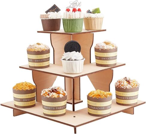 PH PandaHall 3-Tier Wooden Corner Retail Table Display Stands, Portable Corner Display Rack Retail Display Shelves Corner Display Riser for Craft Shows, Farmers Market, Tradeshows, 12x12x9inch in Saudi Arabia