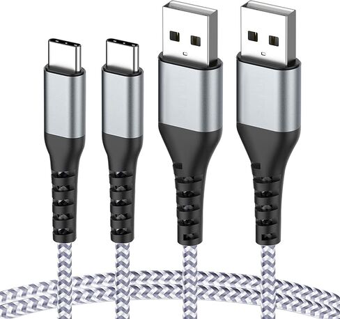 كابل USB C [عبوة من قطعتين، 3 أقدام]، كابل شحن سريع 3A من النوع C، كابل شاحن USB A إلى USB C مجدول من النايلون لهاتف Samsung Galaxy A10e A20 A50 A51 S20 S10 S9 Note 9 LG V30 in Kuwait